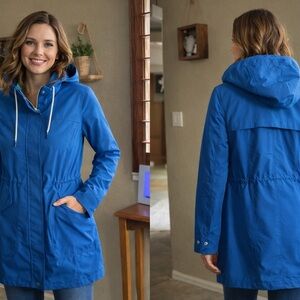 Talbots hooded rain jacket size L